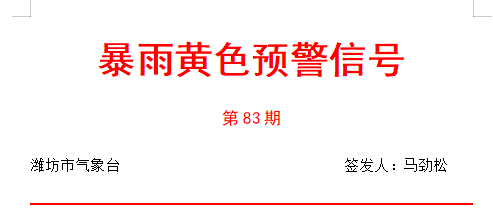 潍坊最新雨情发布8月9日6时43分发布暴雨蓝色预警